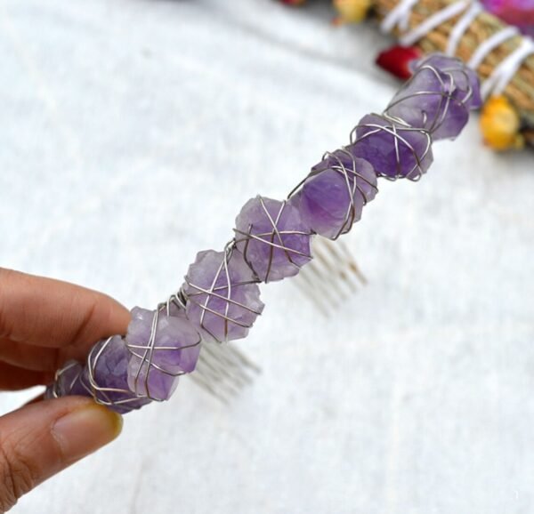 Crystal Rough Stone Crown Raw Crystal Irregular Quartz  Amethyst Seven Chakra Hair Band BOHO Gift