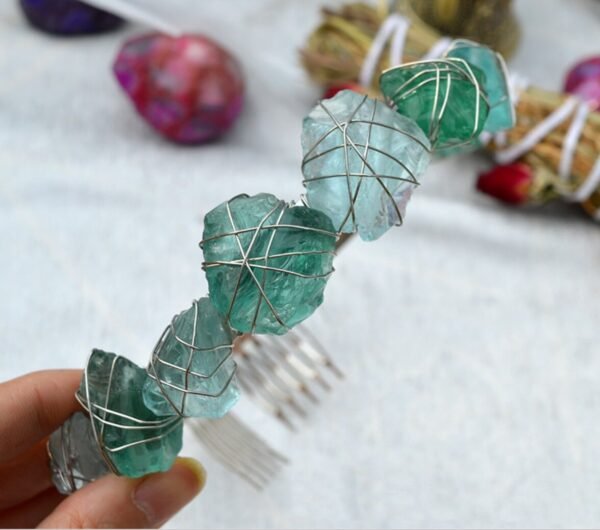 Crystal Rough Stone Crown Raw Crystal Irregular Quartz  Amethyst Seven Chakra Hair Band BOHO Gift