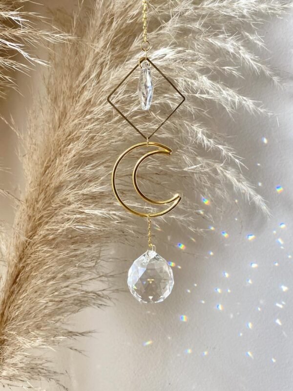 Crystal Sun Catcher Prism Sun Moon Quartz Lightcatcher Rainbow Maker