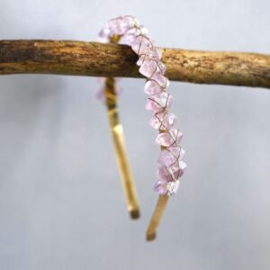 Crystal crown made of rough stone, raw crystal purple crystal headband, , gifts