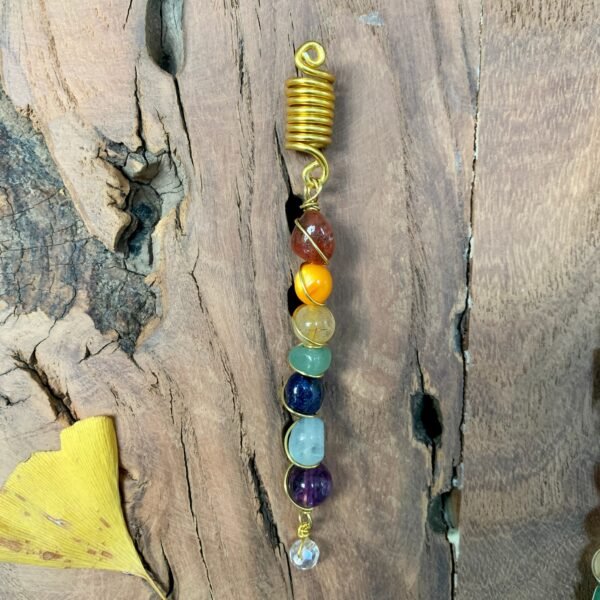 Crystal hair ring jewelry seven chakras hair beads Bead pendant dreadlocks universe  power quartz gifts