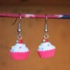 Cupcake Earrings, Mini Food Earrings,Pink Cupcake Earrings, Kawaii Earrings, Kitsch Earrings, Sprinkles, Strawberry on Top