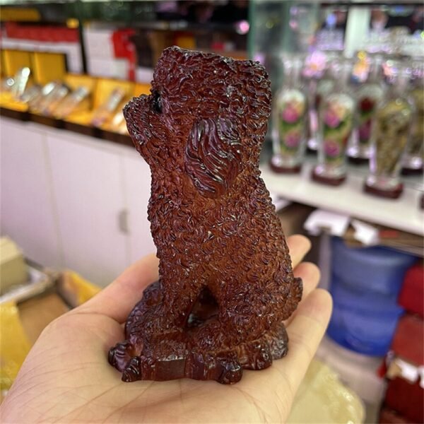 Cute Teddy Dog Resin Statue Crafts Crystal Ball Base Sphere Display Stand Home Decor Office Ornaments