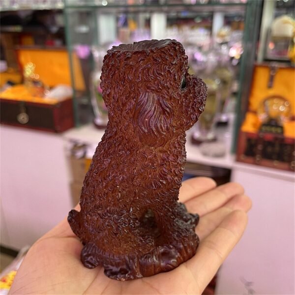 Cute Teddy Dog Resin Statue Crafts Crystal Ball Base Sphere Display Stand Home Decor Office Ornaments