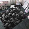 DARMIAN 3D Living Room Carpet Gothic Style Skull Print Plush Soft Floor Decoration Rug Washable Home Bedroom Floor Bedside Mats
