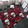 DARMIAN 3D Living Room Carpet Gothic Style Skull Print Plush Soft Floor Decoration Rug Washable Home Bedroom Floor Bedside Mats