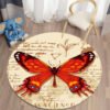 Death Moth Carpets Area Rug Gothic Skull Round Carpet Floor Mat  Rug Mat
