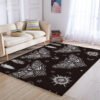 Death Moth Doormat Gothic Skull Area Rug Butterfly Moon Star Bedroom Carpet for Living Room Polyester Rug Mat