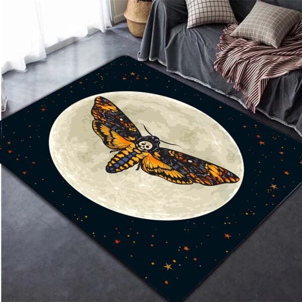 Death Moth Skull Head Area Rugs Non-slip Floor Mat Doormats Home Runner Rug Carpet For Bedroom - Rug