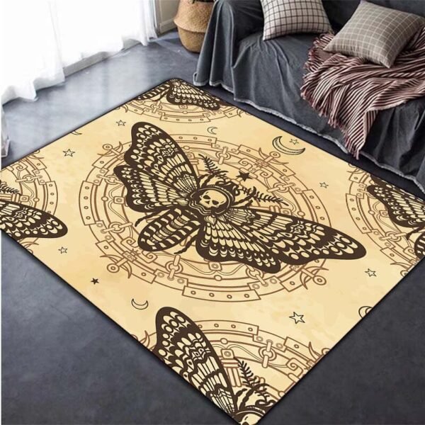 Death Moth Skull Head Area Rugs Non-slip Floor Mat Doormats Home Runner Rug Carpet For Bedroom - Rug