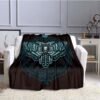 Death Moth Skull head Pattern Blanket Throw Blanket Gift Coca-Cola Flannel Blanket Warm Plush Throw for Bed Sofa Couch