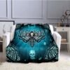Death Moth Skull head Pattern Blanket Throw Blanket Gift Coca-Cola Flannel Blanket Warm Plush Throw for Bed Sofa Couch