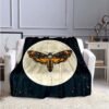 Death Moth Skull head Pattern Blanket Throw Blanket Gift Coca-Cola Flannel Blanket Warm Plush Throw for Bed Sofa Couch