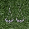 Death's Head Skull Moth Butterfly Dangle Earrings Gothic Jewelry For Gift