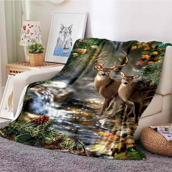 Deer 3D Printed Flannel Blanket