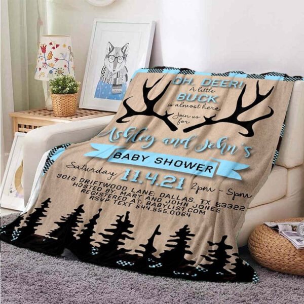 Deer 3D Printed Flannel Blanket