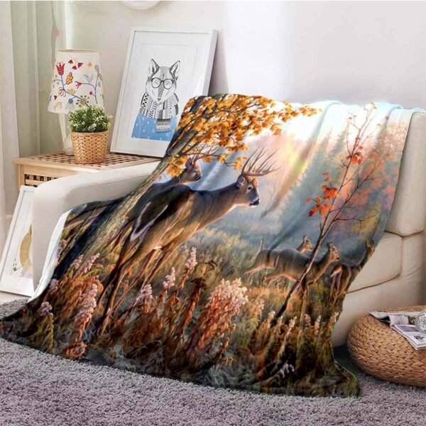 Deer 3D Printed Flannel Blanket