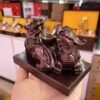 Double Feng Shui Mythical Beast Pixiu Statue Resin Carfts Crystal Ball Display Stand Base Home Office Mascot Good Luck Ornaments
