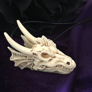 Dragon Skull Necklace- Resin Replica Hand Carved-gothic Steampunk