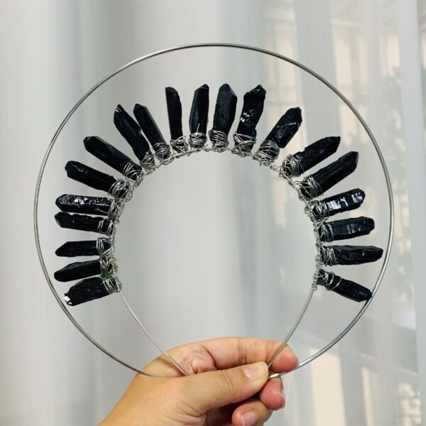 Dress up raw crystal crown quartz headband double tiara crown theme party headdress Wicca accessories