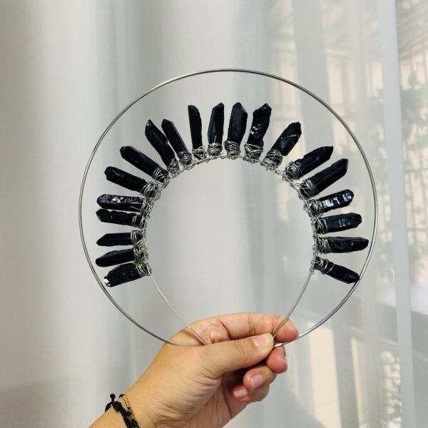 Dress up raw crystal crown quartz headband double tiara crown theme party headdress Wicca accessories