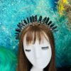 Dress up raw crystal crown quartz headband double tiara crown theme party headdress Wicca accessories