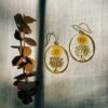 Dried Flower Handmade Resin Earrings,Daisy Sun Happy Tree Earrings