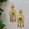 Dried Flower Handmade Resin Earrings,Fern Hollow Large Eclipse