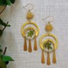 Dried Flower Handmade Resin Earrings,Fern Hollow Large Eclipse