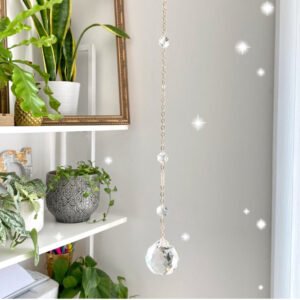 Dripping Gem Gold Crystal Suncatcher, Rainbow Maker, Window Hanging