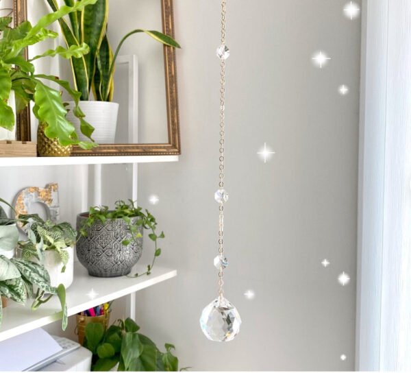 Dripping Gem Gold Crystal Suncatcher, Rainbow Maker, Window Hanging