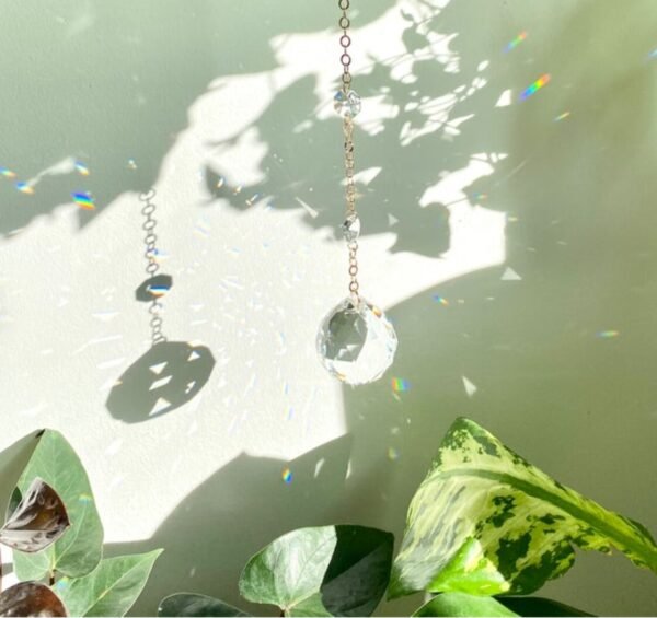 Dripping Gem Gold Crystal Suncatcher, Rainbow Maker, Window Hanging