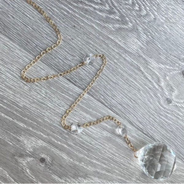 Dripping Gem Gold Crystal Suncatcher, Rainbow Maker, Window Hanging