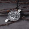 Antiquing Double sided Rune Norse Talisman Viking Raven Pendant Black Bird Celt Crow Necklace Men Pendant Jewelry