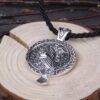 Antiquing Double sided Rune Norse Talisman Viking Raven Pendant Black Bird Celt Crow Necklace Men Pendant Jewelry