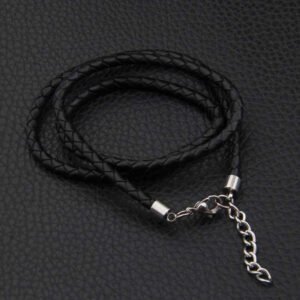 Dropshiping-100-really-leather-necklace-with-stainless-steel-end-clasp-and-end-chain Magicun Viking~100% really leather necklace with stainless steel end clasp and end chain
