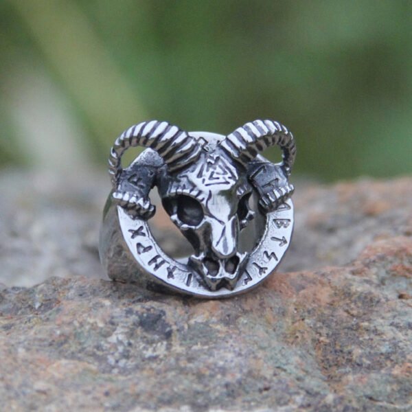 Magic Ring~ new style 316L Stainless steel skull goat viking ring