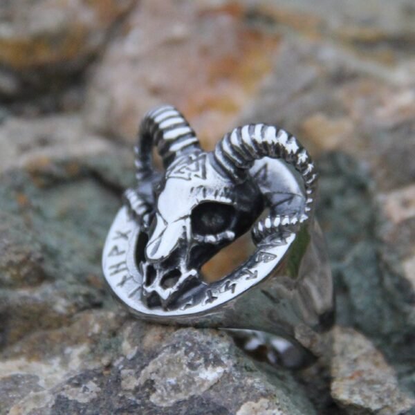 Magic Ring~ new style 316L Stainless steel skull goat viking ring