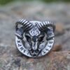 Magic Ring~ new style 316L Stainless steel skull goat viking ring