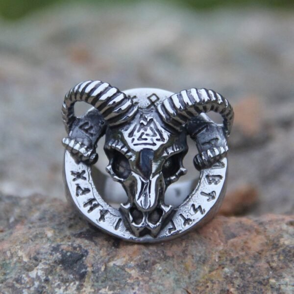 Magic Ring~ new style 316L Stainless steel skull goat viking ring