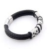 Viking Magic~Fashion 316L Stainless Steel Genuine Braided Leather Bracelets & Bangles Male Vintage Wristband For Men Jewelry