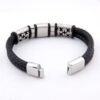 Viking Magic~Fashion 316L Stainless Steel Genuine Braided Leather Bracelets & Bangles Male Vintage Wristband For Men Jewelry