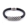 Viking Magic~Fashion Stainless Steel Bead Bracelets & Bangles Men Braided Leather Bracelets Luxury Design with Magnetic Buckle