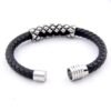 Viking Magic~Fashion Stainless Steel Bead Bracelets & Bangles Men Braided Leather Bracelets Luxury Design with Magnetic Buckle