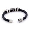 Viking Magic~Men Fashion Bracelets 316L Stainless Steel Skull Charms Beads Bangles Genuine Leather with Magnet Clasp Bracelet