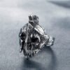 Magic Ring~ Punk Gothic Biker Skull Ring Spartan Hero Mask Helmet Nordic Pagan Viking Rings For Men Vintage Jewelry HF540
