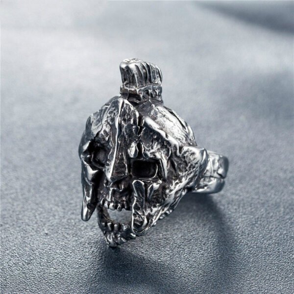Magic Ring~ Punk Gothic Biker Skull Ring Spartan Hero Mask Helmet Nordic Pagan Viking Rings For Men Vintage Jewelry HF540