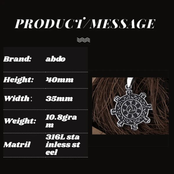 Retro Viking Men's Nordic Viking Pattern Knot  Stainless Steel Pendant Necklace  New Charm Jewelry Gift