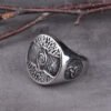 Tree of Life Signet Ring Classic Men Viking Amulet Rings Nordic Jewelry