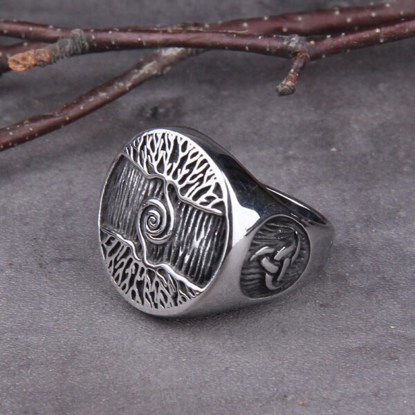Tree of Life Signet Ring Classic Men Viking Amulet Rings Nordic Jewelry